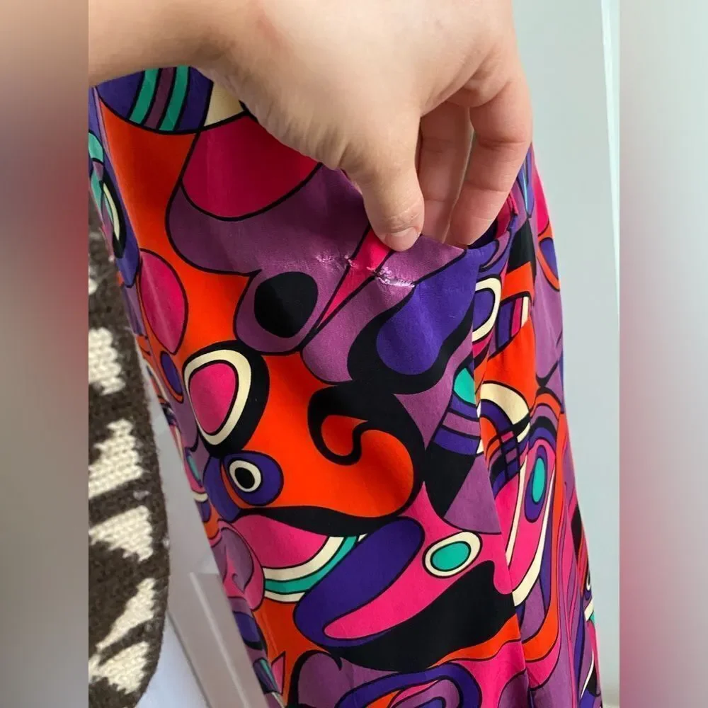 1990s Psychedelic Colorful & Unique Shift Dress